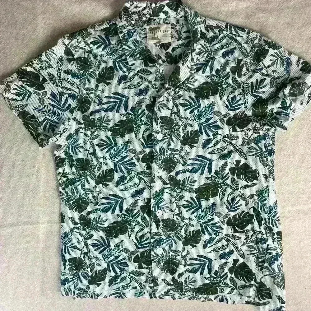Kahuna Bay Shirt Men’s Hawaiian 100% Cotton Floral Short Sleeve Button‎ Up​